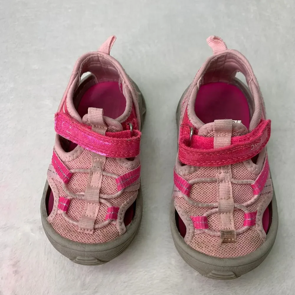 Osh Kosh Girls 6M Water Shoes Pink Glitter Bungee Open Hiking Walking Camping